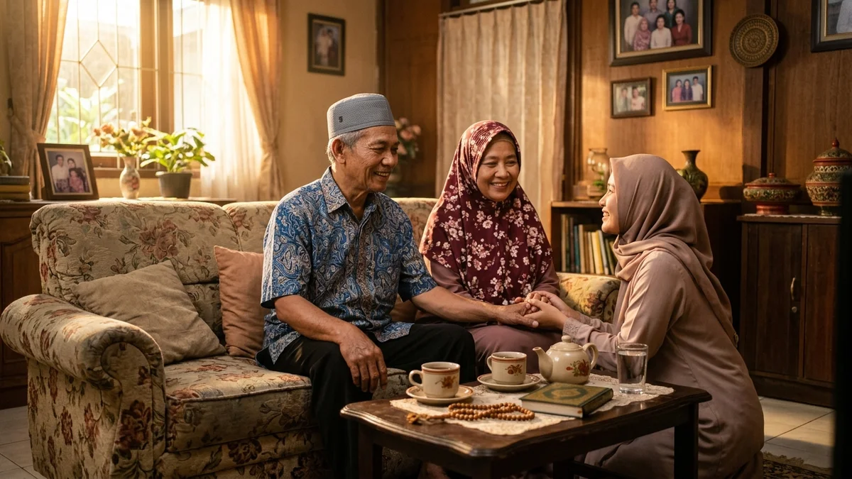 Suasana hangat keluarga dalam rumah